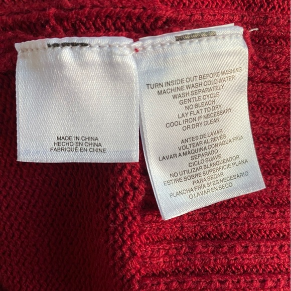 Anne Klein Red Long Sleeve Cable Cardigan Sweater With Jewel Buttons NWT Size S - Picture 7 of 8